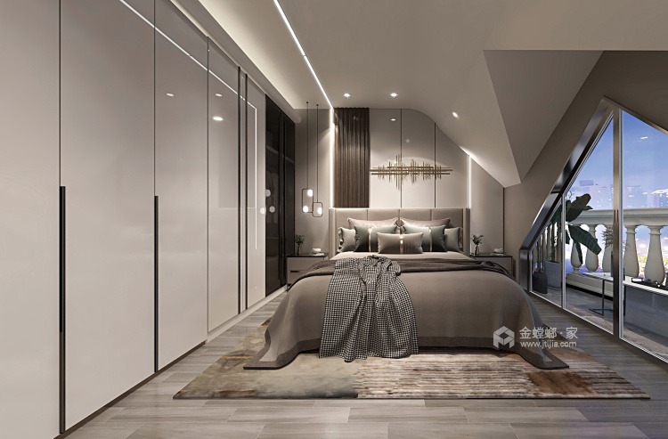 180平锦州现代风格-卧室效果图及设计说明