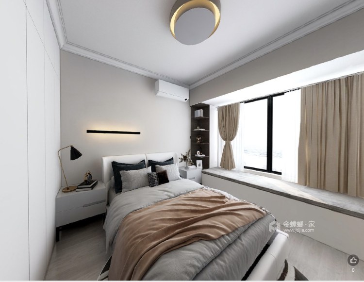 120平中心城4期现代风格-卧室效果图及设计说明