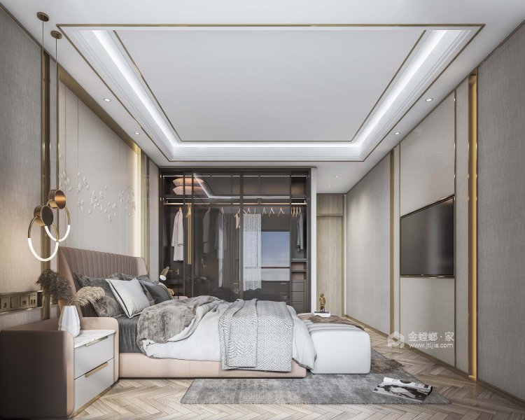 135平江督府现代风格-卧室效果图及设计说明