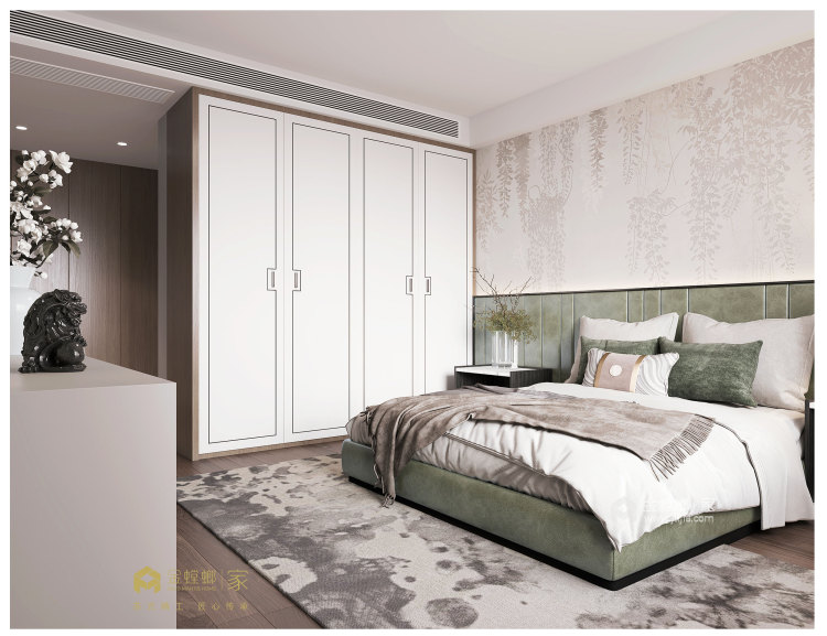 140平博海嘉苑新中式风格-卧室效果图及设计说明