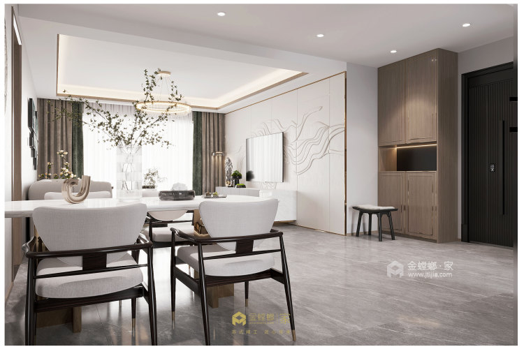 140平博海嘉苑新中式风格-餐厅效果图及设计说明