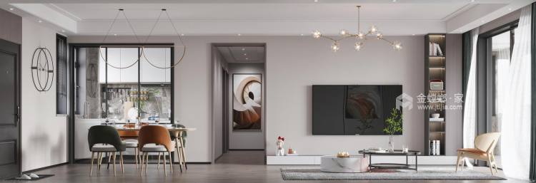 110平伟星壹号院现代风格-赋予空间个性和宁静的现代风-餐厅效果图及设计说明