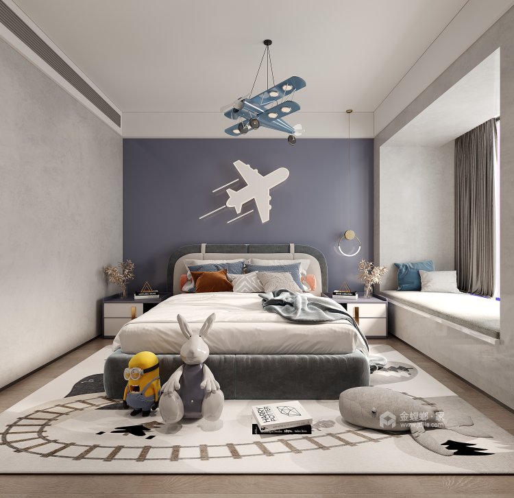 160平中海万锦公馆现代风格-卧室效果图及设计说明