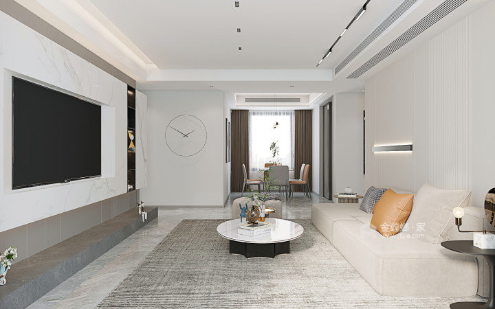 149平西城中央现代风格-客厅效果图及设计说明