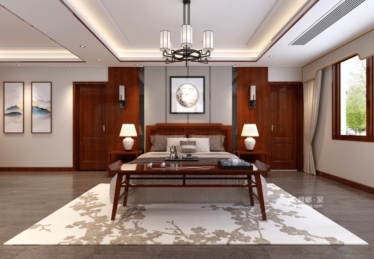 268平鱼尾狮中式风格-卧室效果图及设计说明
