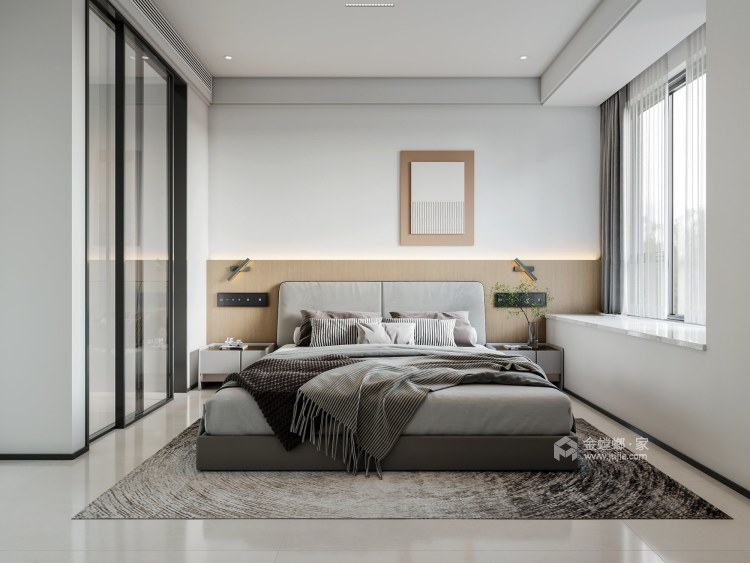 108平信达公园郡现代风格-安适而又快乐的一种苏醒-卧室效果图及设计说明