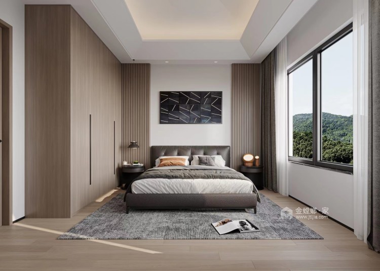 230平海信濮塘依山郡现代风格-忘却都市的喧闹-卧室效果图及设计说明