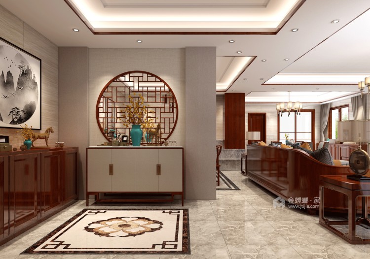 268平鱼尾狮中式风格-餐厅效果图及设计说明