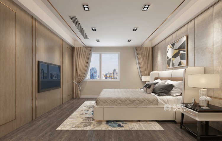 307平鱼尾狮现代风格-卧室效果图及设计说明