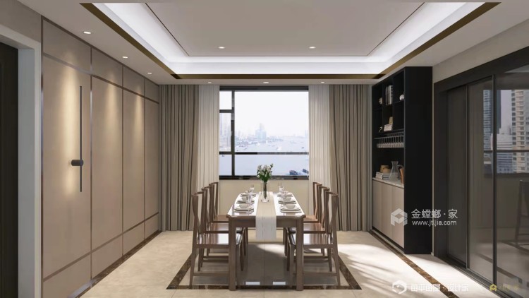 134平邦泰天著新中式风格-餐厅效果图及设计说明