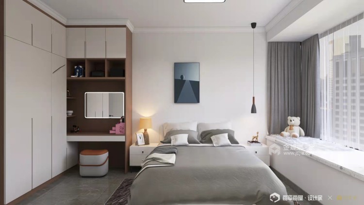 130平绿地派克公馆现代风格-卧室效果图及设计说明