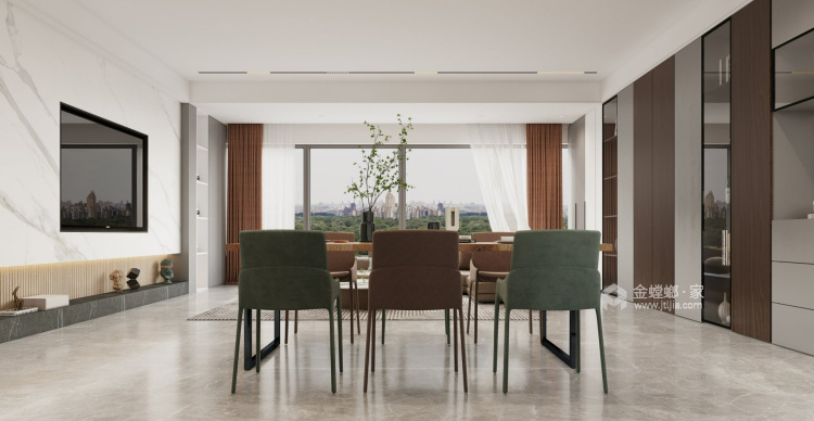 180平和光雅苑现代风格-餐厅效果图及设计说明