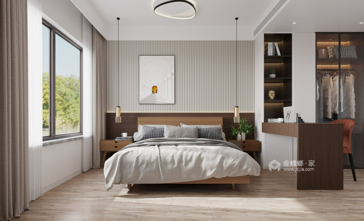 180平和光雅苑现代风格-卧室效果图及设计说明