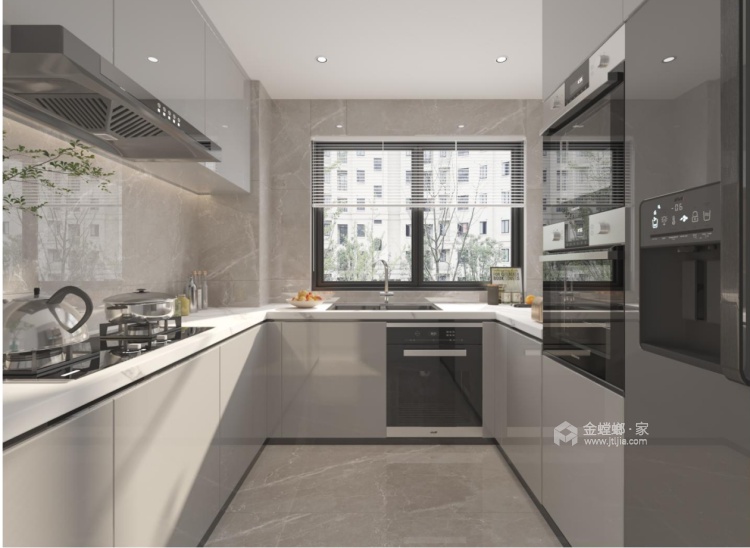 220平景粼天著现代风格-空间拆解与重构后的梦幻转身-厨房