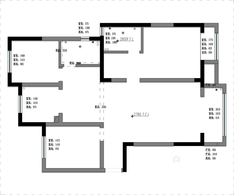 138平正商澜庭序现代风格-将法式浪漫构筑于现代空间-业主需求&原始结构图