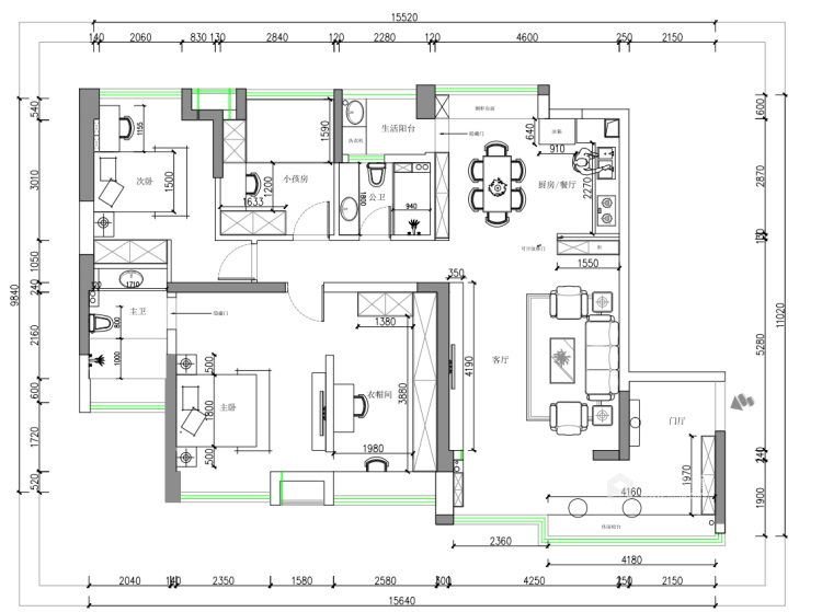 142平星光礼寓现代风格-平面设计图及设计说明