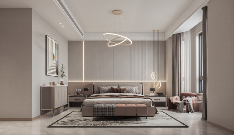 160平中建翰林院现代风格-卧室效果图及设计说明