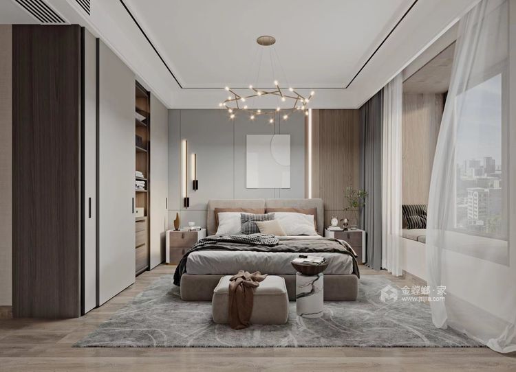 120平太古臻城现代风格-卧室效果图及设计说明