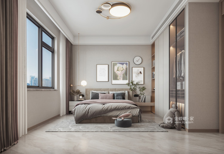 160平中建翰林院现代风格-卧室效果图及设计说明