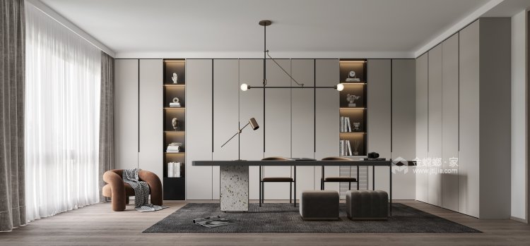 300平富尧山庄现代风格-演绎优雅灰调-卧室效果图及设计说明