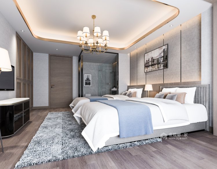320平唐宁府现代风格-恰到好处的设计-卧室效果图及设计说明