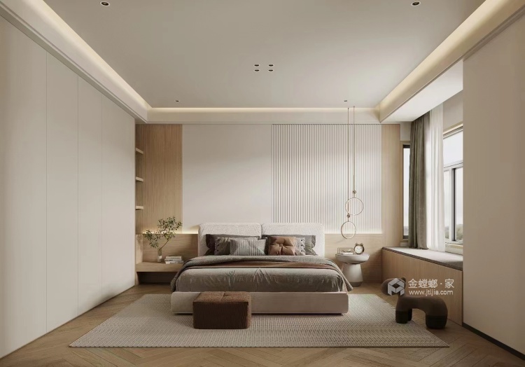 186平中邦上海城现代风格-卧室效果图及设计说明