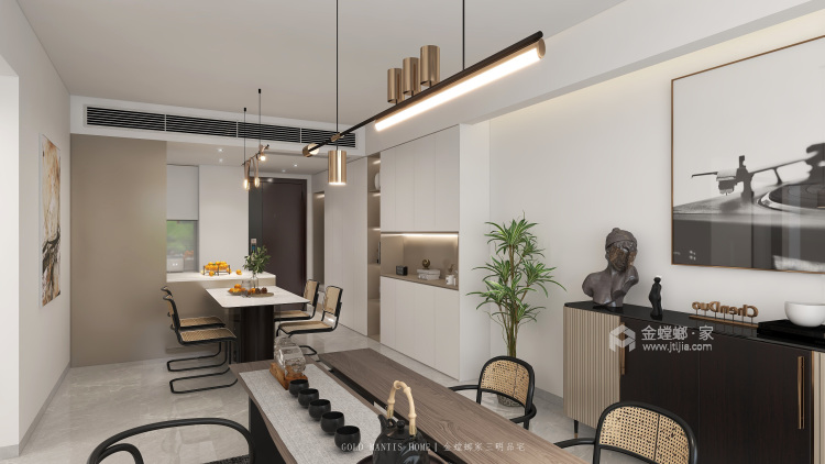 105平碧桂园现代风格-餐厅效果图及设计说明