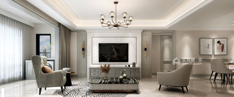 160平银基王朝简欧风格-优雅是永不褪色的美-空间效果图