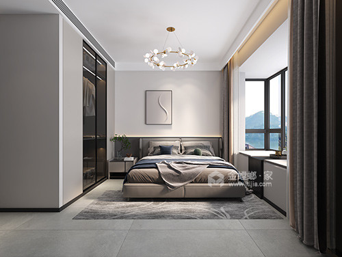128平康桥香溪郡现代风格-舒适惬意就是幸福的全部-卧室效果图及设计说明