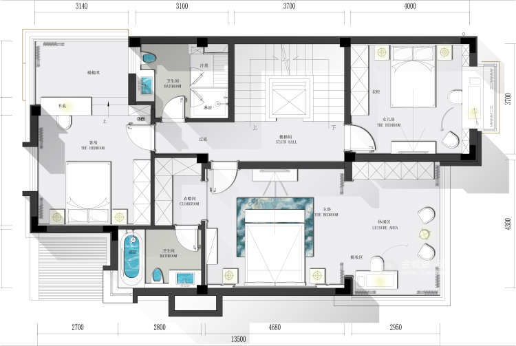 400平现代园墅新中式风格-平面设计图及设计说明