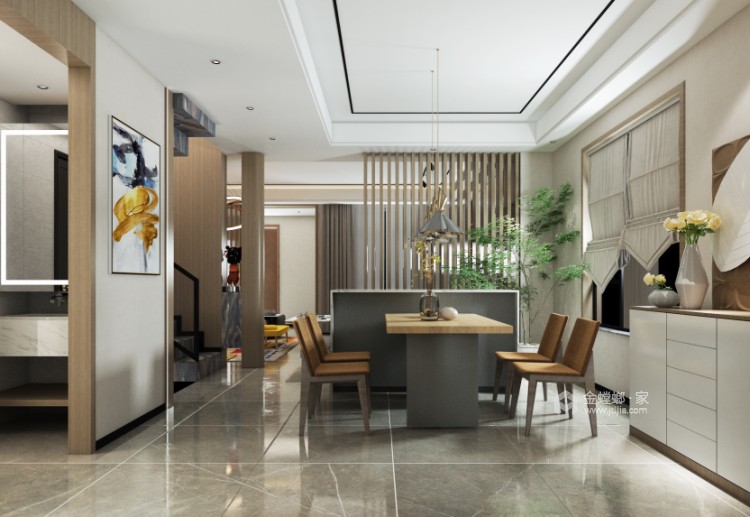 220平金科御府现代风格-餐厅效果图及设计说明