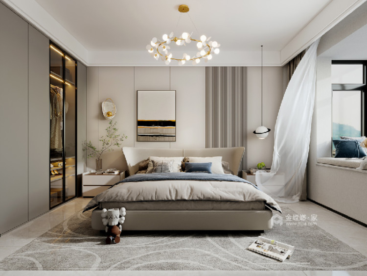 135平阳光城现代风格-干净舒服-卧室效果图及设计说明
