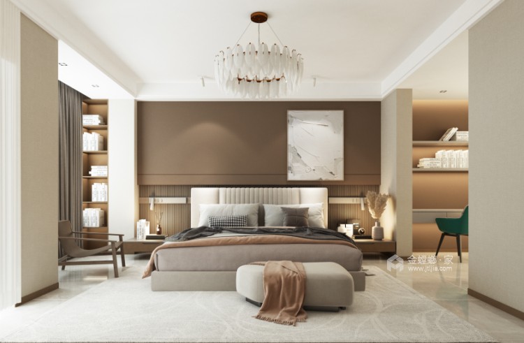 220平金科御府现代风格-卧室效果图及设计说明