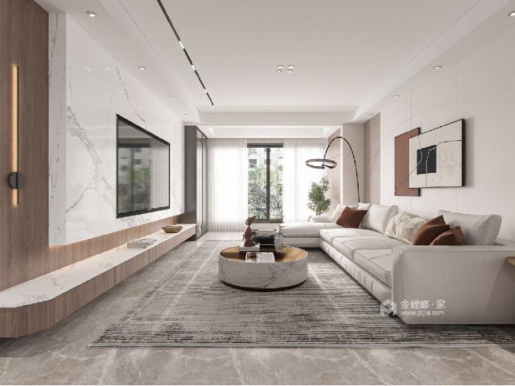 134平朗曼新城中式风格-大气舒适-客厅效果图及设计说明