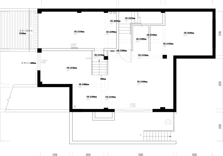 400平现代园墅新中式风格-业主需求&原始结构图