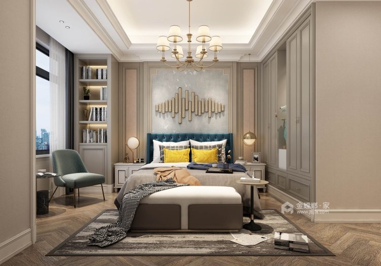 180平碧源月湖欧式风格-高端时尚-卧室效果图及设计说明