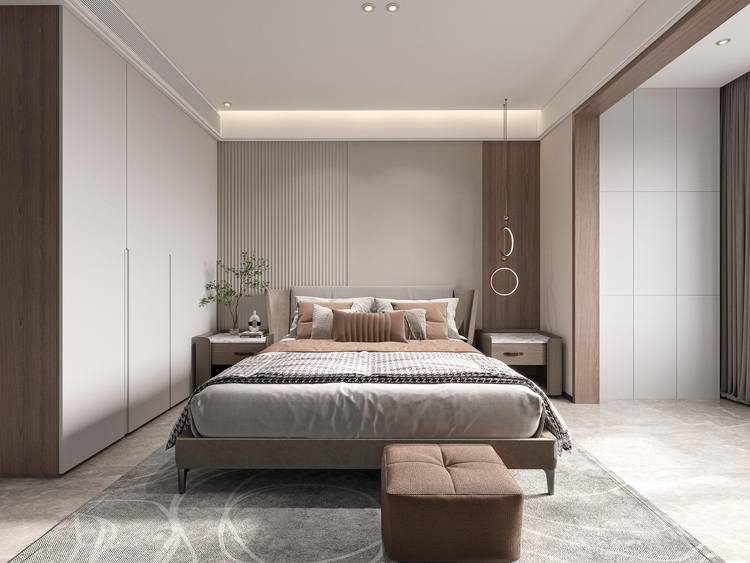 134平朗曼新城中式风格-大气舒适-卧室效果图及设计说明