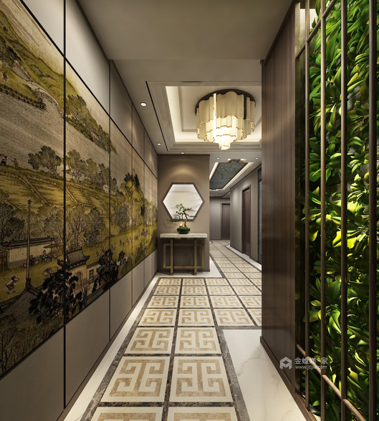 1200平大地资本现代风格-个性化设计-客厅效果图及设计说明