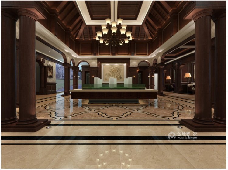3000平盛世-清华园中式风格-古典风-客厅效果图及设计说明