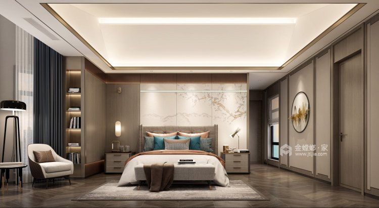 400平唐宁一号新中式风格-幸福感又大气-卧室效果图及设计说明