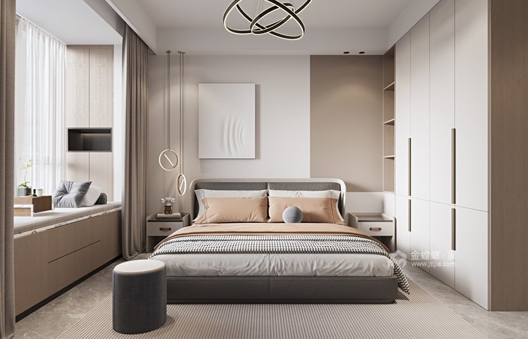129平中建观湖国际现代风格-静谧之美，温柔可触-卧室效果图及设计说明