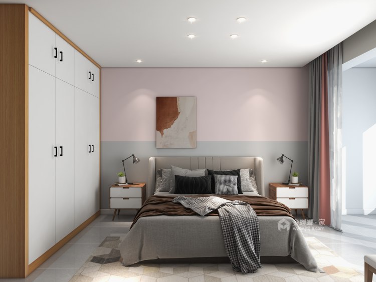 300平翡翠明珠北欧风格-顶层复试-卧室效果图及设计说明