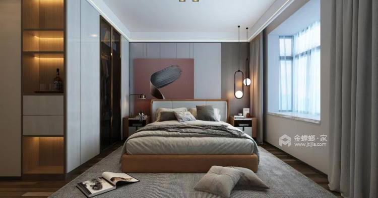 130平警瑞苑现代风格-卧室效果图及设计说明