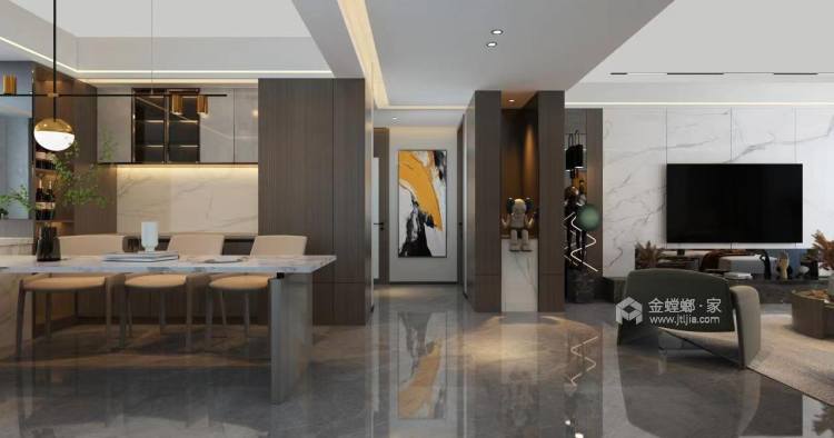 130平警瑞苑现代风格-客厅效果图及设计说明