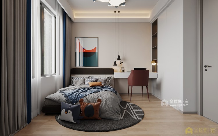 108平清风明月现代风格-卧室效果图及设计说明