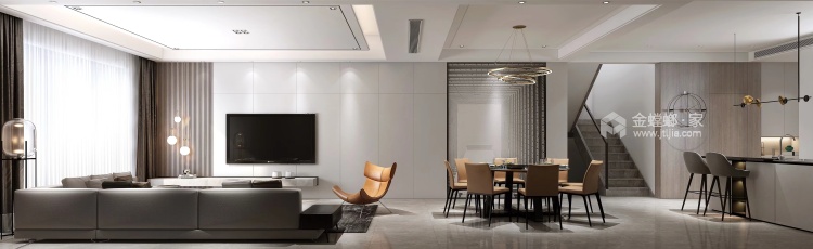 420平现代园墅现代风格-与阳光一同进餐-空间效果图