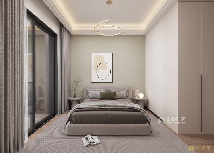 118平清风明月现代风格-卧室效果图及设计说明