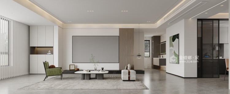 118平清风明月现代风格-客厅效果图及设计说明