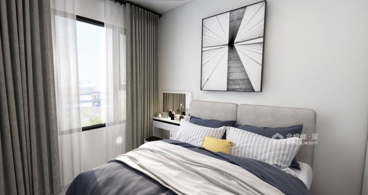100平瑞松中心城现代风格-卧室效果图及设计说明