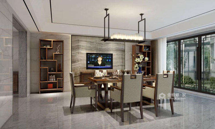 420平桃坞才苑新中式风格-淡然质朴的悠然雅居-餐厅效果图及设计说明